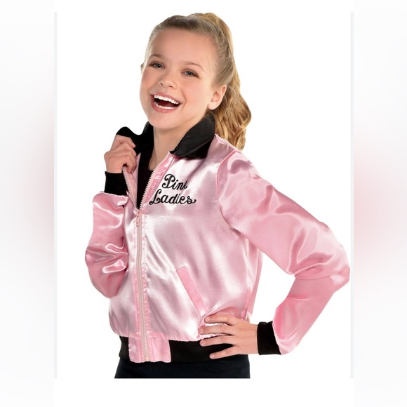 Girls Classic Pink Grease Jacket- Standard Size - Picture 1 of 5